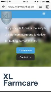 XL Farmcare home page on an iPhone XL Farmcare home page on an iPhone